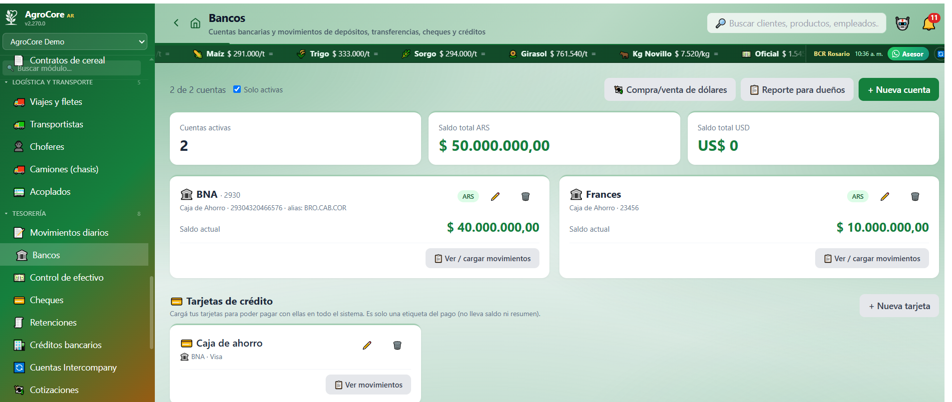 Bancos en AgroCore